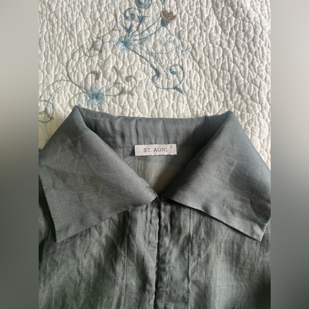 St. Agni Small Blouse Dreamy Cotton Silk Blend Airy and Soft Luxurious Feel - Picture 12 of 13